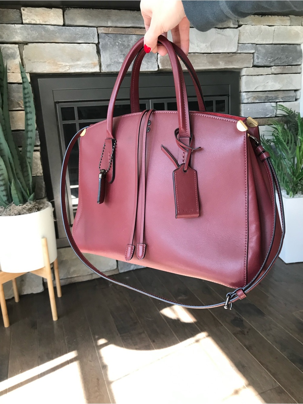 Coach 1941 Cooper Carryall Leather Purse, Bordeaux 22821 - Picture 2 of 15